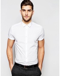 Asos Smart Shirt In White With Short Sleeve