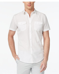 Calvin Klein Solid Seersucker Short Sleeve Shirt