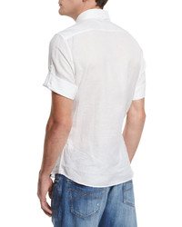 Brunello Cucinelli Solid Short Sleeve Sport Shirt White