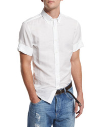 Brunello Cucinelli Solid Short Sleeve Sport Shirt White