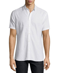 John Varvatos Star Usa Linen Blend Short Sleeve Shirt White