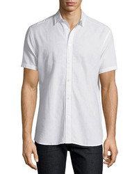 John Varvatos Star Usa Linen Blend Short Sleeve Shirt White