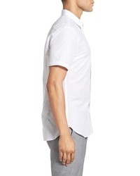 John Varvatos Star Usa Slim Fit Pintuck Short Sleeve Sport Shirt