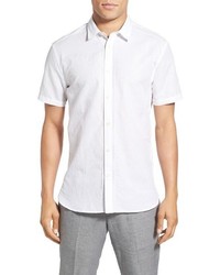 John Varvatos Star Usa Slim Fit Pintuck Short Sleeve Sport Shirt