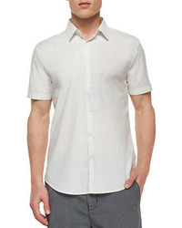 John Varvatos Star Usa Striped Short Sleeve Sport Shirt White