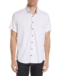 Stone Rose Stretch Short Sleeve Button Up Shirt In White At Nordstrom
