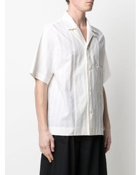 Maison Margiela Striped Embroidery Short Sleeve Shirt