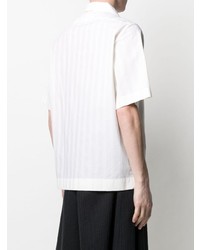 Maison Margiela Striped Embroidery Short Sleeve Shirt