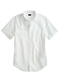 J.Crew Tall Secret Wash Short Sleeve Shirt In White