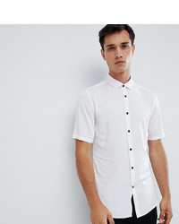 ASOS DESIGN Tall Skinny Stretch Viscose Shirt In White