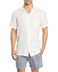 Onia Textured Short Sleeve Button Up Stretch Camp Shirt