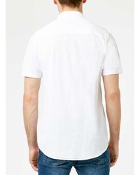 Topman White Seersucker Short Sleeve Casual Shirt