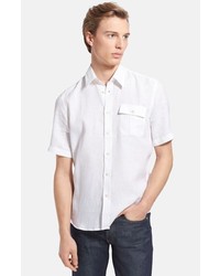 Vilebrequin Caramel Short Sleeve Linen Shirt White Large
