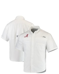 Columbia White Alabama Crimson Tide Pfg Tamiami Shirt