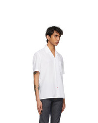 Isaia White Camp Collar Short Sleeve Shirt