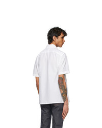 Isaia White Camp Collar Short Sleeve Shirt