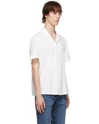 rag & bone White Cotton Knit Avery Short Sleeve Shirt