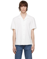 rag & bone White Cotton Knit Avery Short Sleeve Shirt
