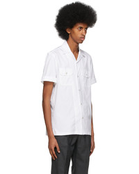 Brunello Cucinelli White Cotton Twill Summer Shirt