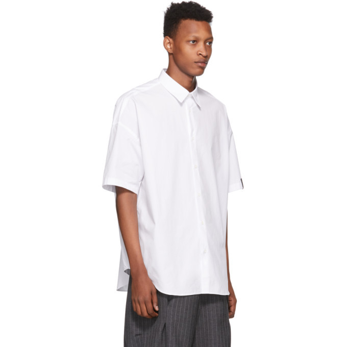 N. Hoolywood White Dropped Shoulder Shirt, $165 | SSENSE | Lookastic