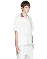 Paul Smith White Knitted Collar Shirt