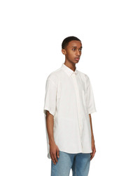 Balenciaga White Logo Normal Fit Short Sleeve Shirt