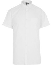 River Island White Oxford Short Sleeve Shirt