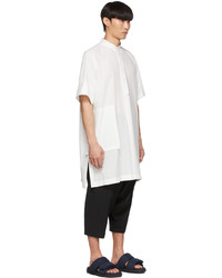 132 5. ISSEY MIYAKE White Polyester Shirt