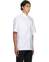 Burberry White Poplin Logo Short Sleeve Shirt