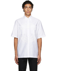 Burberry White Poplin Logo Short Sleeve Shirt