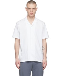 Sunspel White Riviera Camp Collar Shirt