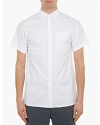 Helmut Lang White Short Sleeved Cotton Shirt