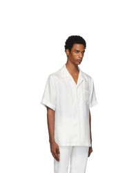 Dolce and Gabbana White Silk Logo Shirt