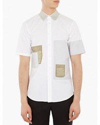 Jil Sander White Vinyl Patch Cotton Shirt