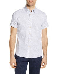 Ted Baker London Windo Slim Fit Dobby Short Sleeve Button Up Shirt