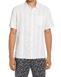 Oliver Spencer Yardley Seersucker Short Sleeve Button Up Organic Cotton Shirt
