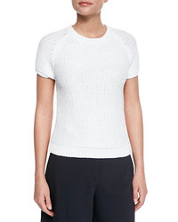 White Short Sleeve Sweater