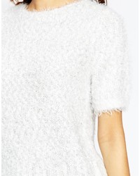 Brave Soul Short Sleeve Fluffy Sweater