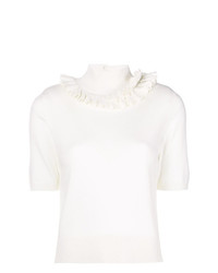 Barrie Flying Lace Cashmere Turtleneck Top