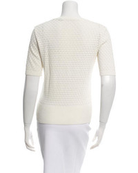 Balenciaga Open Knit Short Sleeve Sweater