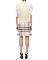 Carven Short Sleeve Fringed Knitted Sweater
