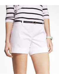 Express 4 12 Inch Belted Cuffed Cotton Sateen Shorts