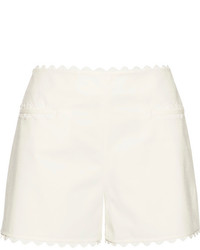Moschino Boutique Grosgrain Trimmed Cotton Blend Shorts