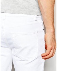 Asos Brand Denim Shorts In Skinny White