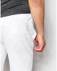Asos Brand Skinny Tailored Chino Shorts In White