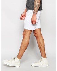Asos Brand Skinny Tailored Chino Shorts In White