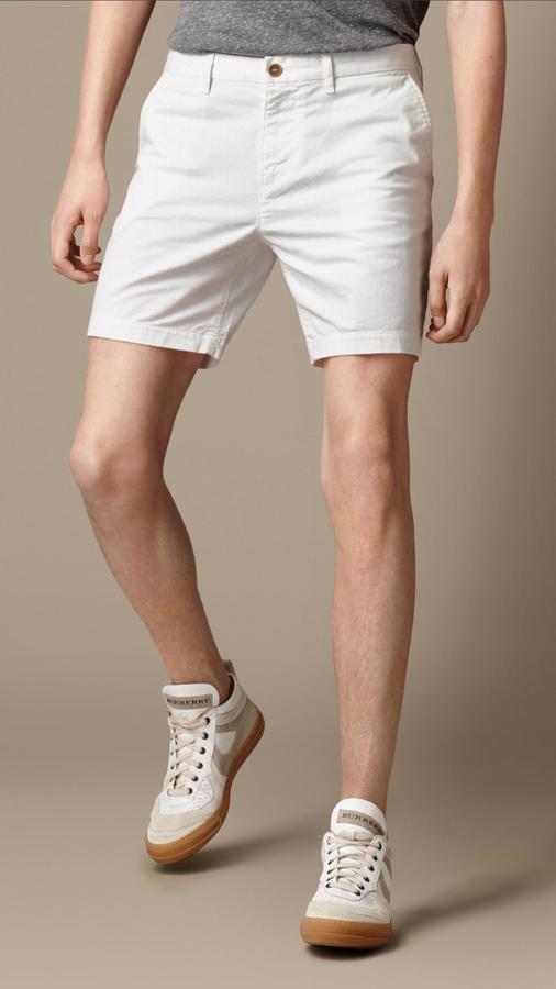 Burberry Brit Cotton Twill Chino Shorts, $175 | Burberry | Lookastic