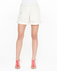 Burberry Brit Tailored Cotton Linen Shorts Chalk White