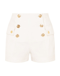 Balmain Button Embellished Denim Shorts