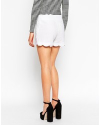 Asos Collection Shorts In Linen With Scallop Hem